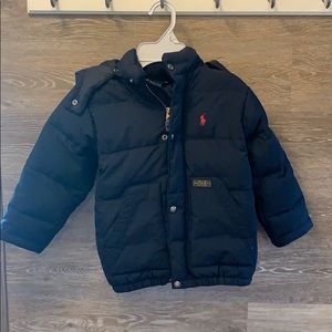 Size 4/4T polo heavy winter jacket in navy